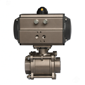 Vanne à bille pneumatique à simple effet COVNA DN25 1 pouce 2 voies 3PC 1000 WOG en acier inoxydable 316 - Product Image 1