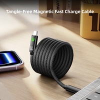 Câble de charge magnétique rapide PD 60W pour iPhone 17 16, USB-C, tressé, pour cadeaux de fin d'année
