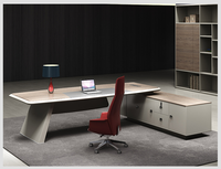 Nouveauté Chef de la direction de luxe Table et chaise de bureau en mélamine MDF Boss Bureau de direction en bois plaqué