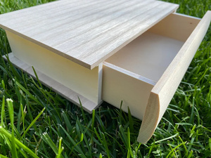 미완성 나무 책 모양 장식 잠금 상자 소나무 상자 DIY 나무 상자 - Product Image 3