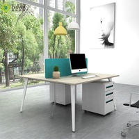 Poste de travail moderne, mobilier de bureau, taille standard, bureau blanc pour 6 personnes