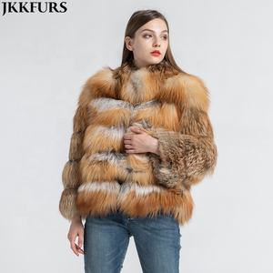 Jancoco giacca invernale in <span class=keywords><strong>pelliccia</strong></span> calda spessa <span class=keywords><strong>cappotto</strong></span> in vera <span class=keywords><strong>pelliccia</strong></span> di volpe rossa per donna - Product Image 2