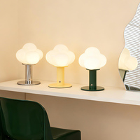 Lampe de table en verre 2026, la plus récente, brevetée, esthétique moderne, abat-jour en verre LED, lampe de table champignon, commande tactile, batterie
