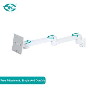 Weiye Wall <span class=keywords><strong>Mount</strong></span> Hợp kim nhôm Màn hình chủ đôi cánh tay cho bệnh nhân Màn hình kép phần - Product Image 3
