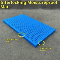 Tapis de sol d'entrepôt en plastique épaissi anti-humidité, à face unique, pour palette, grille combinée, plateau plat