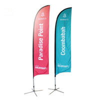Bannière personnalisée à double face en forme de larme Drapeaux publicitaires volants sans vent pour l'extérieur Plage Flutter Blade Drapeau en plumes imprimées