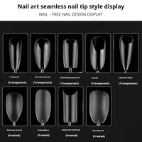 240 Uñas Postizas Largas Cuadradas Transparentes de ABS con Pegamento para Extensión de Uñas