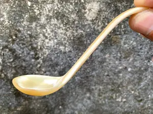 Cuenco de cuerno de búfalo natural hecho a mano con juego de cuchara a juego ecológico precio al por mayor accesorio de comedor sostenible - Product Image 4