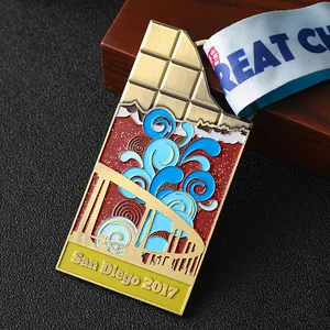 Us Medals Factory Price Gold Square Children Chocolate Medal