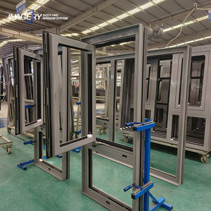 Fenêtre à battant en aluminium à rupture <span class=keywords><strong>de</strong></span> pont thermique insonorisée en verre trempé triple série 8018 moderne pour usage domestique - Product Image 2