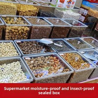 Boîte de rangement alimentaire en vrac, boîte de présentation hermétique, distributeur de céréales, boîte de rangement pour chips, noix, pâtes, riz, en-cas, épices