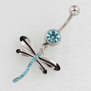 Venta al por Mayor de Piercings para Ombligo con Diseño de Libélula, Anillo de Acero Inoxidable de Grado Médico para Mujer - Product Image 5