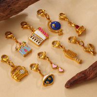 Mini pendentif radio piano dessin animé mignon |   Accessoires de mode amusants en acier inoxydable pour la fabrication de bijoux DIY, vente en gros