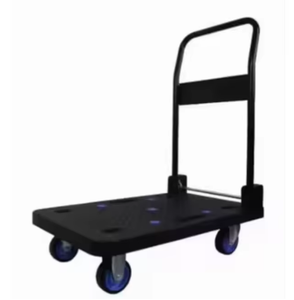 भारी शुल्क 4-पहिया फोल्डिंग कार्ट 300 किलोग्राम भार क्षमता प्लेटफार्म हैंड ट्रक भंडारण के लिए फ्लैट प्लास्टिक ट्रॉली के साथ - Product Image 1