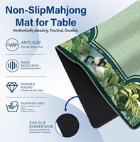 Housse de table de mahjong à motif de plantes tropicales vertes, 31,5x31,5 pieds, antidérapante, réduction du bruit, pour dominos, jeux de cartes, cadeaux