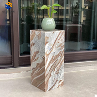 Socle en marbre courbé, piédestal en pierre pour sculpture, œuvre d'art, présentoir créatif, base décorative pour maison moderne et villa