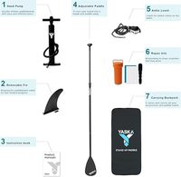 Planche à pagaie gonflable Aqua Plus en PVC épais de 15 cm pour lacs et rivières, tous niveaux, portable, tout inclus (pagaie et pompe)