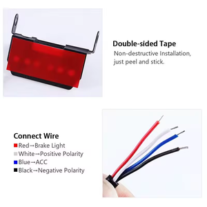 F1型频闪发光二极管制动指示灯后尾灯闪光自动警告反向停止安全灯DRL 12v汽车摩托车 - Product Image 3