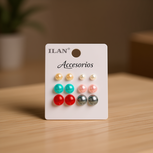 Orecchini di Perle Ilan 5mm 6mm 8mm Colori Assortiti Gioielli alla Moda - Product Image 3