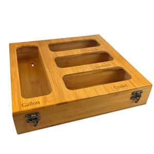 home storage & organization kitchen accessories wooden drawer storage organizer for ziplock bag