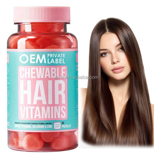 Gommes à mâcher aromatisées à la fraise et à la cassis, enrichies en biotine, sélénium et <span class=keywords><strong>zinc</strong></span>, 60 gommes, cure de 30 jours, antioxydant pour la santé des cheveux et des ongles, pour adultes - Product Image 1