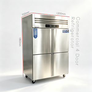 Refrigerador Vertical de Cuatro Puertas, Electrodoméstico Comercial para Cocina de Hotel, Refrigerador Doméstico Familiar, Diseño de Cuatro Puertas I - Product Image 1