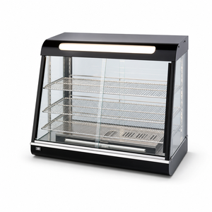Vitrine chauffante commerciale pour aliments 220V 1.8kW, 3 étagères, chauffe-plats de comptoir pour boulangerie, café, restauration rapide, présentation de snacks - Product Image 1