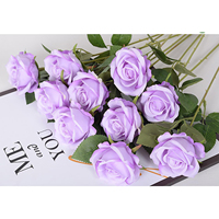 Hochwertige Künstliche Blumen Rosen Echt Aussehende Lila Rosen für Chinesisches Neujahr Party Heim Hochzeitsdekoration