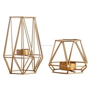 Gold Geometric Metal Handmade Tealight Candle <b>Holders</b> Home Decoration - Product Image 3