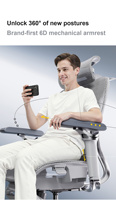 Chaise de bureau ergonomique avec appui-tête 3D réglable, accoudoirs à liaison 6D, revêtement en cuir et maille, double matériau, avec repose-pieds rétractable