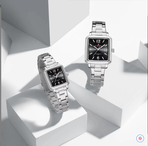 Reloj de pareja de lujo resistente al agua reloj de cuarzo moda calendario Simple fecha reloj de acero inoxidable mujeres hombres amante regalo 9252 - Product Image 6