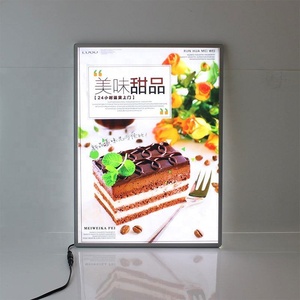 A1 A4 Kích thước LED Tường lightbox hình chữ nhật khung nhôm bảng hiển thị menu cho nhà hàng quảng cáo treo cài đặt - Product Image 3