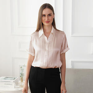 <span class=keywords><strong>Camicia</strong></span> di seta di gelso 19 Momme Charmeuse <span class=keywords><strong>camicia</strong></span> di seta 100% a <span class=keywords><strong>manica</strong></span> corta di base da <span class=keywords><strong>donna</strong></span> - Product Image 2