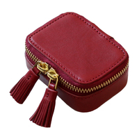 Étui pour rouge à lèvres vintage fait à la main avec pompon étui pour rouge à lèvres avec fermeture éclair étui pour rouge à lèvres miroir pour dame