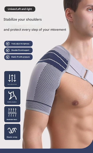 Attelle d'épaule respirante en tricot avec logo personnalisé, manchon de compression réglable, ceinture d'épaule pour la récupération des blessures sportives - Product Image 5