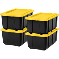 Boîte de rangement en plastique PP blanc avec couvercle, empilable, bac organisateur moulé par injection, emballé en carton pour la maison, le garage, les vêtements, les jouets