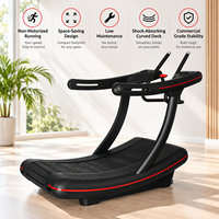 Tapis roulant manuel incurvé commercial K-FIT GS-648 avec double amortissement et porte-gobelet pour salle de sport et maison, idéal pour brûler les graisses