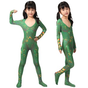 Costume de Cosplay Mera pour enfants filles, combinaison verte intégrale pour spectacle sur scène, 8-13 ans, matériau en Polyester - Product Image 5