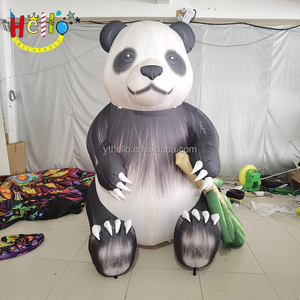Tema Zoo palloncino animale mascotte orso Panda gonfiabile gigante con bambù - Product Image 6