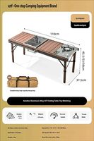 Table pliante moderne pour camping en plein air, en acier inoxydable, multifonctionnelle, type « egg roll », ensemble complet pour pique-nique et mobilier d'extérieur