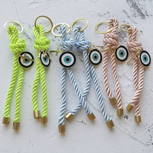 Porte-clés de luxe turc en métal avec pendentif croix et œil bleu, cordon en nylon, souvenirs touristiques, cadeau porte-bonheur pour femme - Product Image 5