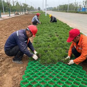 Stabilisation des routes, pavés en <span class=keywords><strong>plastique</strong></span> HDPE de 500 mm * 500 mm * 50 mm, pavés pour allée, grille de sol, gravier pour la pose de dalles de béton - Product Image 3