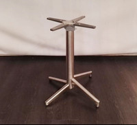 Base de table pliante à quatre pieds en acier inoxydable avec support croisé en aluminium pour café, bistrot, restaurant, utilisation en extérieur et restauration