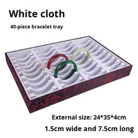 Plateau de présentation de bracelets de bijoux à 40 emplacements Boîte d'emballage en jade Grille de rangement Accessoires pour la présentation de bracelets