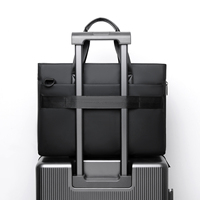 Porte-documents de luxe pour hommes, souple, haut de gamme, décontracté, étanche, léger, grande capacité, doublure en polyester Pu, fermeture éclair