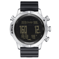 Montre connectée sportive pour homme NORTH EDGE, montre de plongée professionnelle, plongée sous-marine, résistante à l'eau 100 m, altimètre, baromètre, alarme, 50 mm