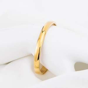 สร้อยข้อมือไทเทเนียมทรงเรขาคณิตสำหรับผู้หญิง ขนาด 6 มม. ชุบทอง 18K รูปทรงกลมเรียบเนียน ของขวัญเครื่องประดับ - Product Image 3