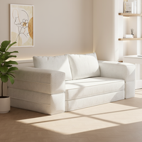 Canapé-lit moderne pliable sans armature à deux places pour appartement, en mousse haute densité, compressé sous vide en boîte