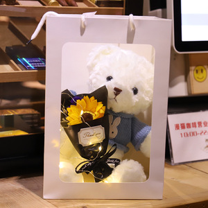 Orsacchiotto di Peluche Imbottito, Giocattolo Morbido, Regalo per San Valentino, Bambola con Anello per Mercatini Notturni, Vendita all'Ingrosso - Product Image 3