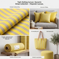 Tissu rayé jaune moutarde imprimé sur mesure, toile en polyester rayée 6oz-16oz pour chaise longue, décoration intérieure, sac, décoration de mariage